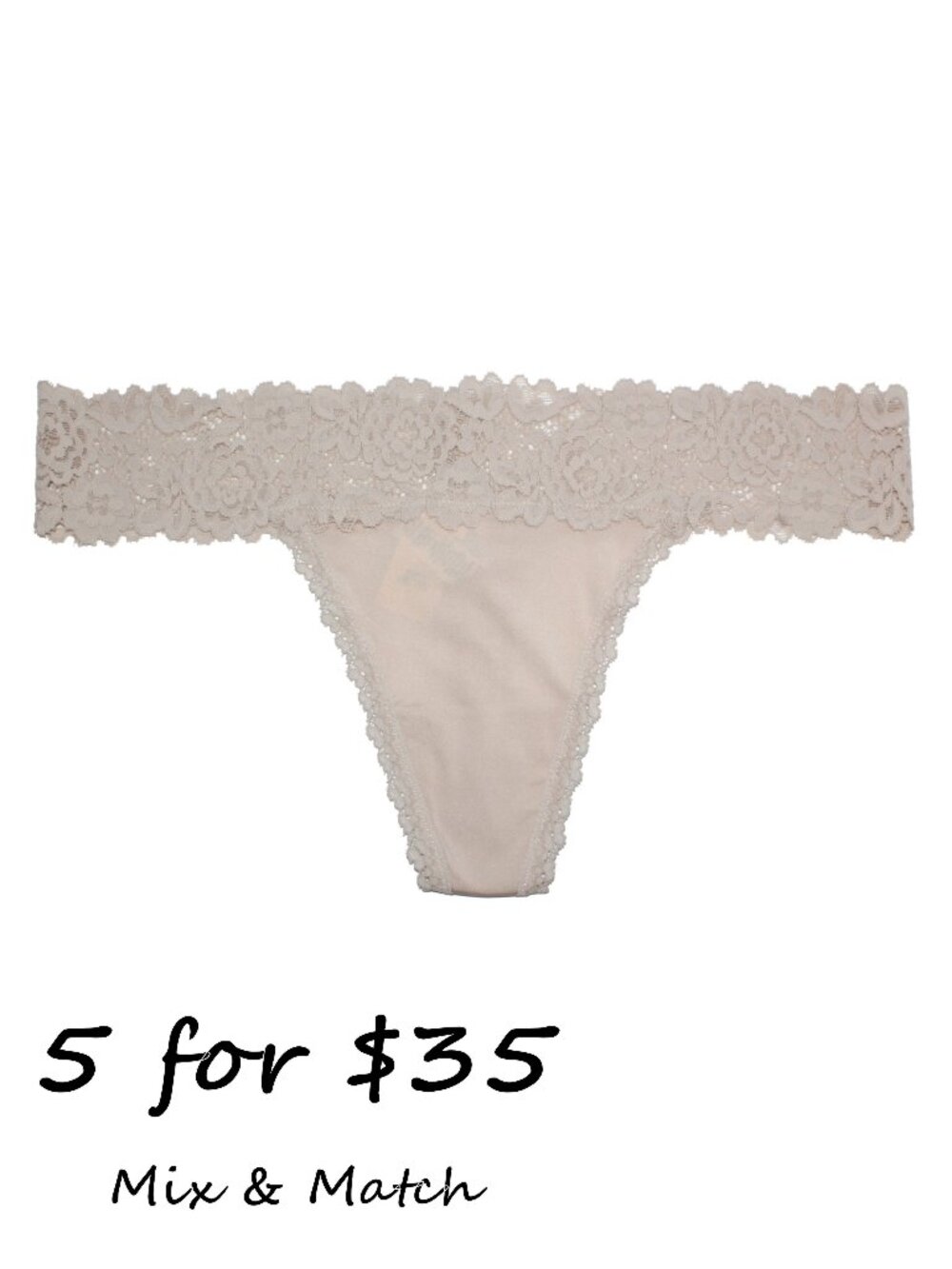 Aerie Women's Bluegrass Lace Ultra Stretchy Shine Thong Underwear 077-6777